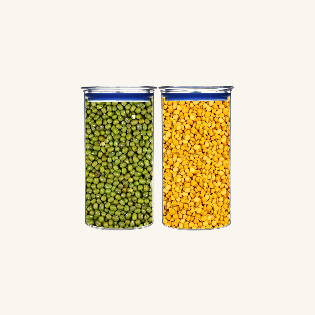 Orio Airtight Transparent Plastic Storage Container Square Blue 1400ML
