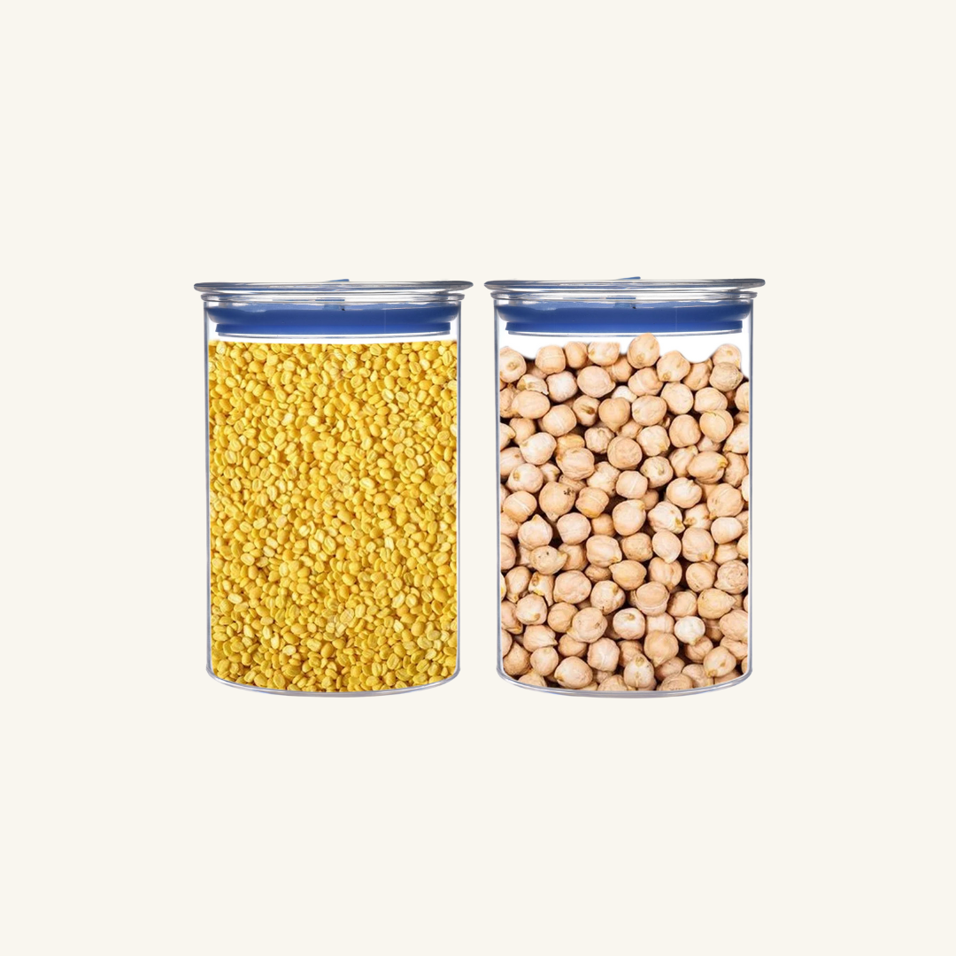 Orio Airtight Transparent Plastic Storage Container Square Blue 900ML
