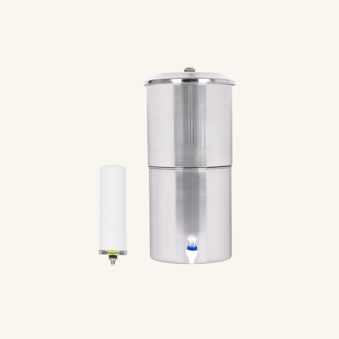 Stainless Steel Non Electric Water Filter with Long Ceramic Candle