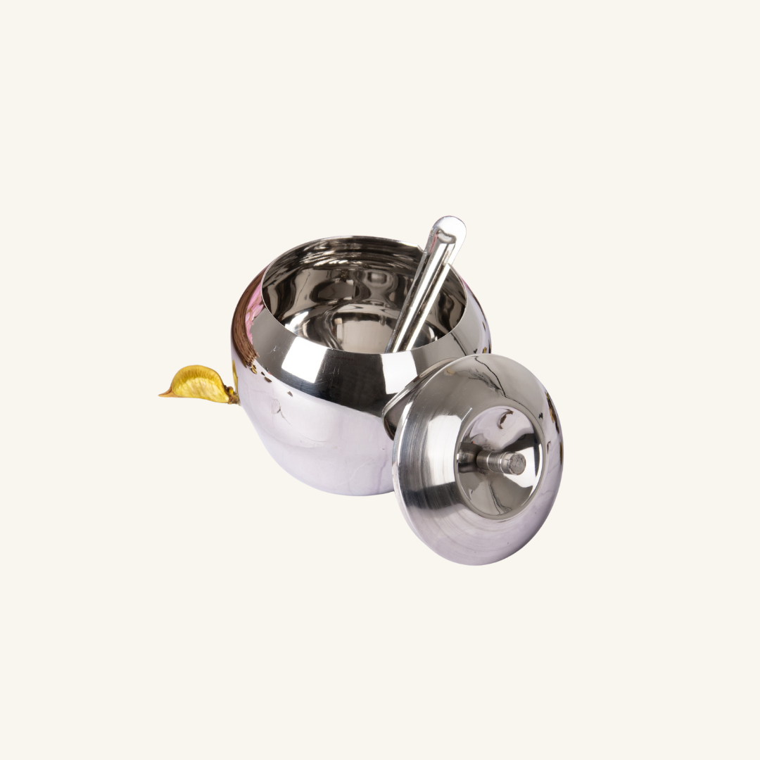 Stainless Steel Apple Ghee Pot With Spoon