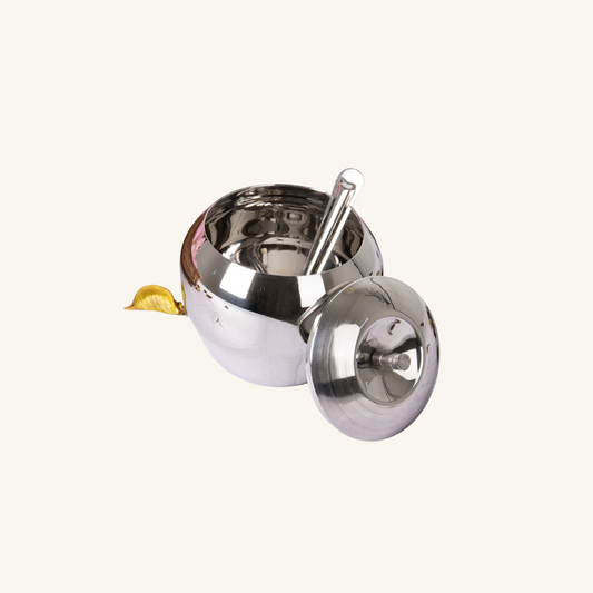 Stainless Steel Apple Ghee Pot With Spoon