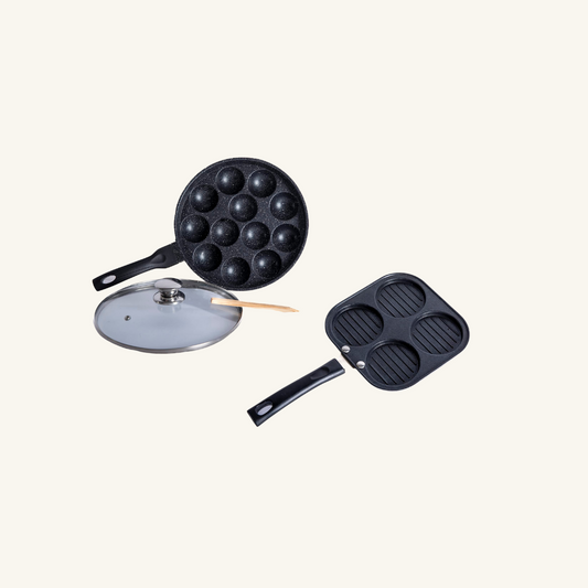 Non Stick Uttapam, Appam Glass Lid & Single Handle  Combo
