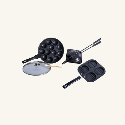 Non Stick Appam with glass lid, Uttapam, Gas Toaster, Combo