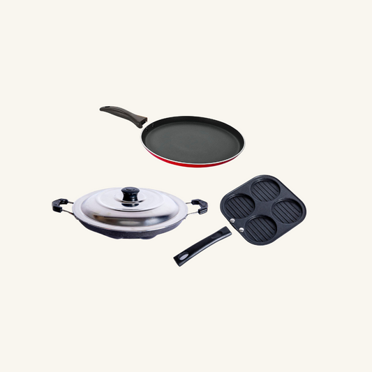 Non Stick Black Appam, Uttapam, Waffle Maker Combo