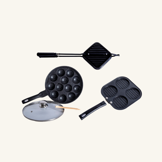 Non Stick Appam with glass lid Mini Uttapam, Dosa Tawa Combo