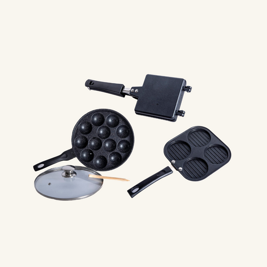 Non Stick Appam with glass lid Uttapam, Waffle maker Combo