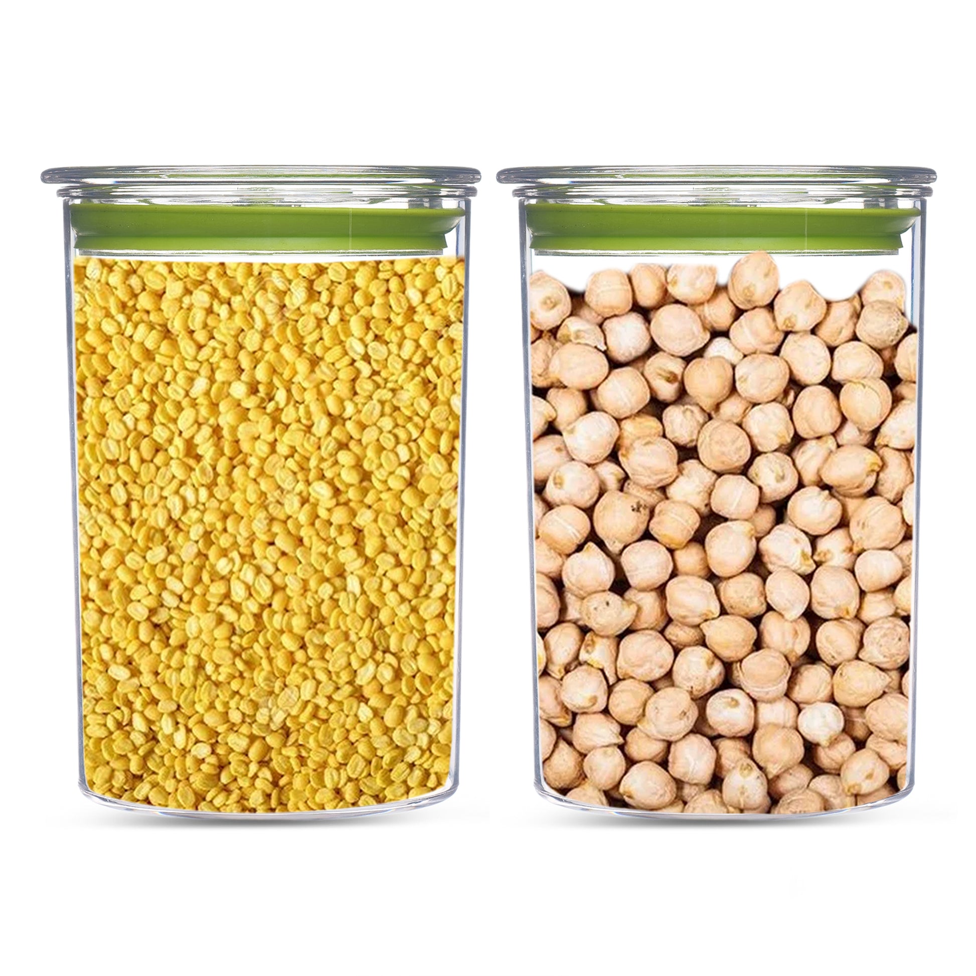 Orio Airtight Transparent Plastic Storage Container Square Green 900ML - Homeproindia.com