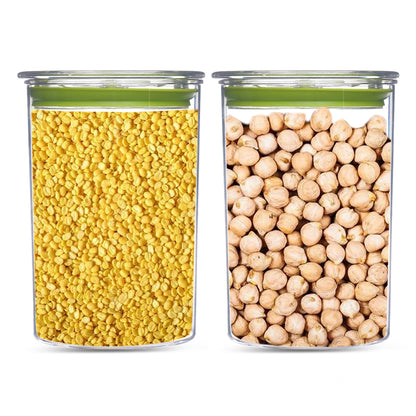 Orio Airtight Transparent Plastic Storage Container Square Green 900ML - Homeproindia.com