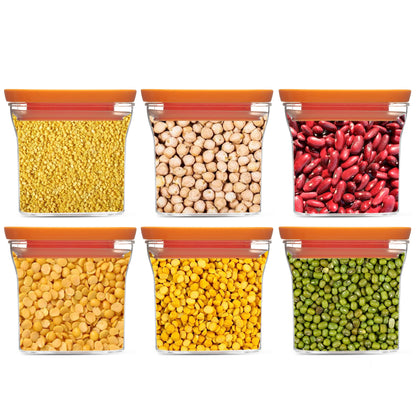 Xecellent Airtight Transparent Plastic Storage Container Orange 500ML - Homeproindia.com