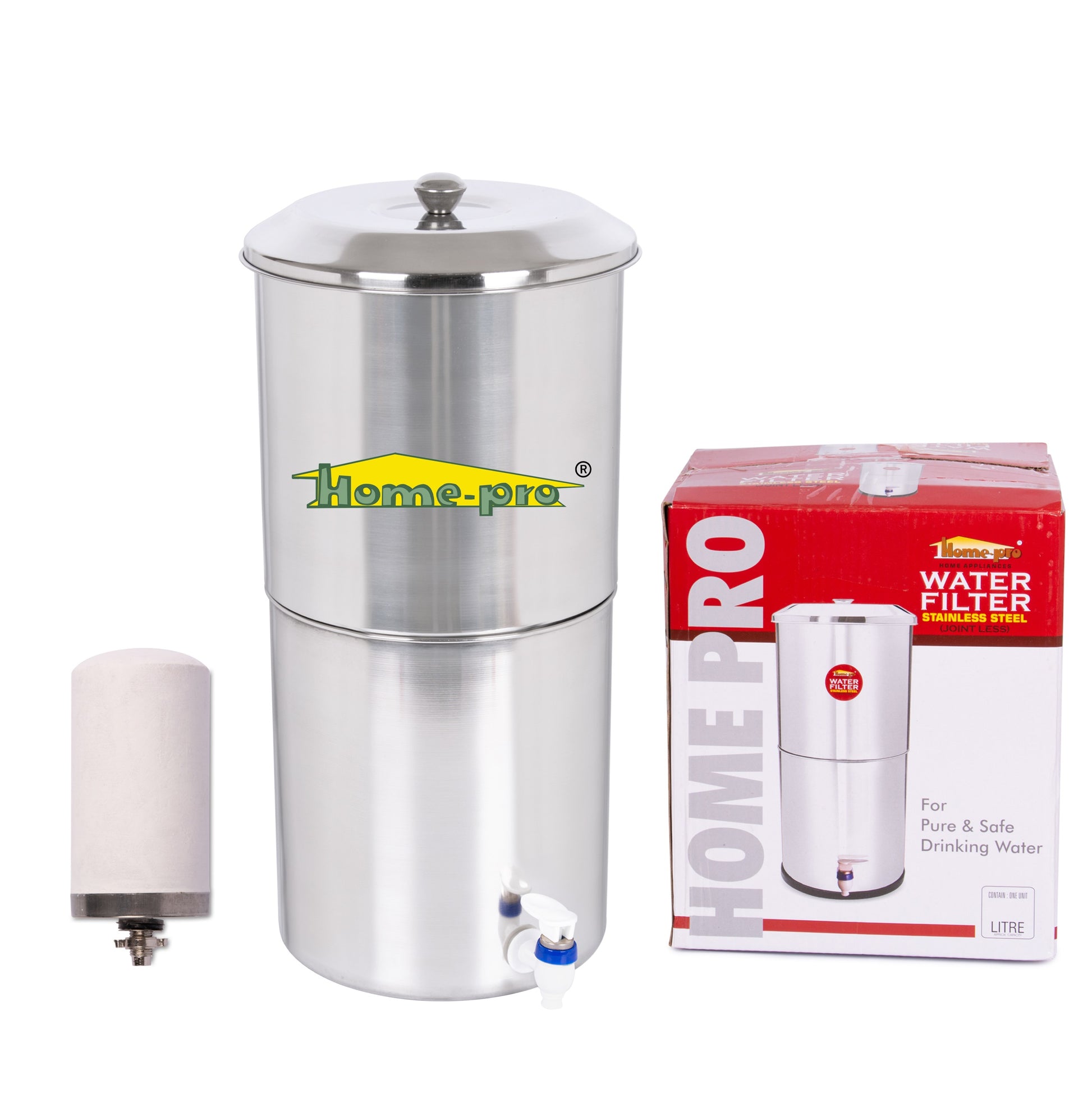 Stainless Steel Non Electric Water Filter with Ceramic Candle - Homeproindia.com