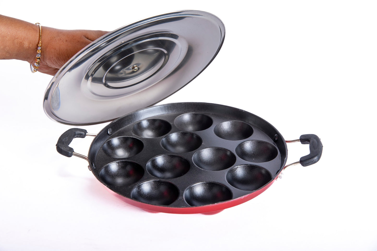 Non Stick Appam with Steel Lid Pack of 1 - Homeproindia.com