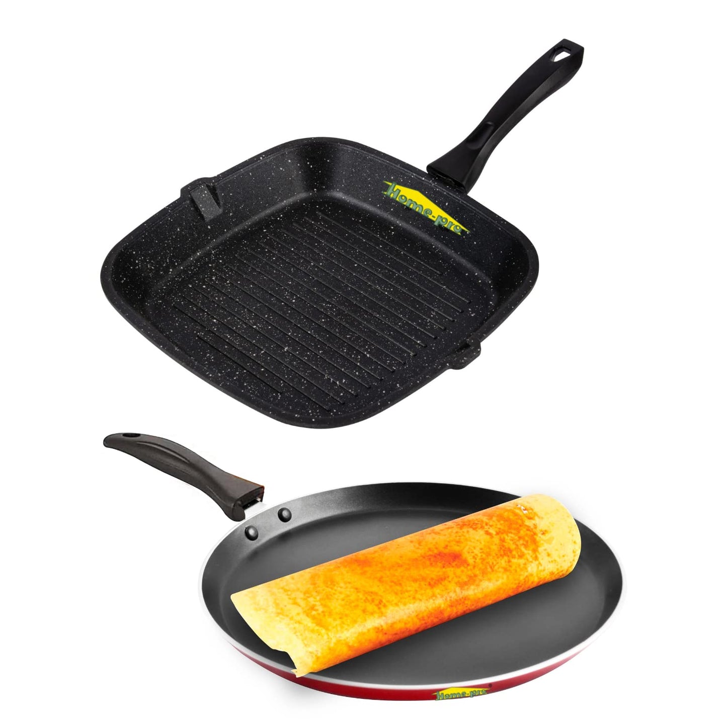 Grill Pan & Red Dosa Tawa Combo - Homeproindia.com