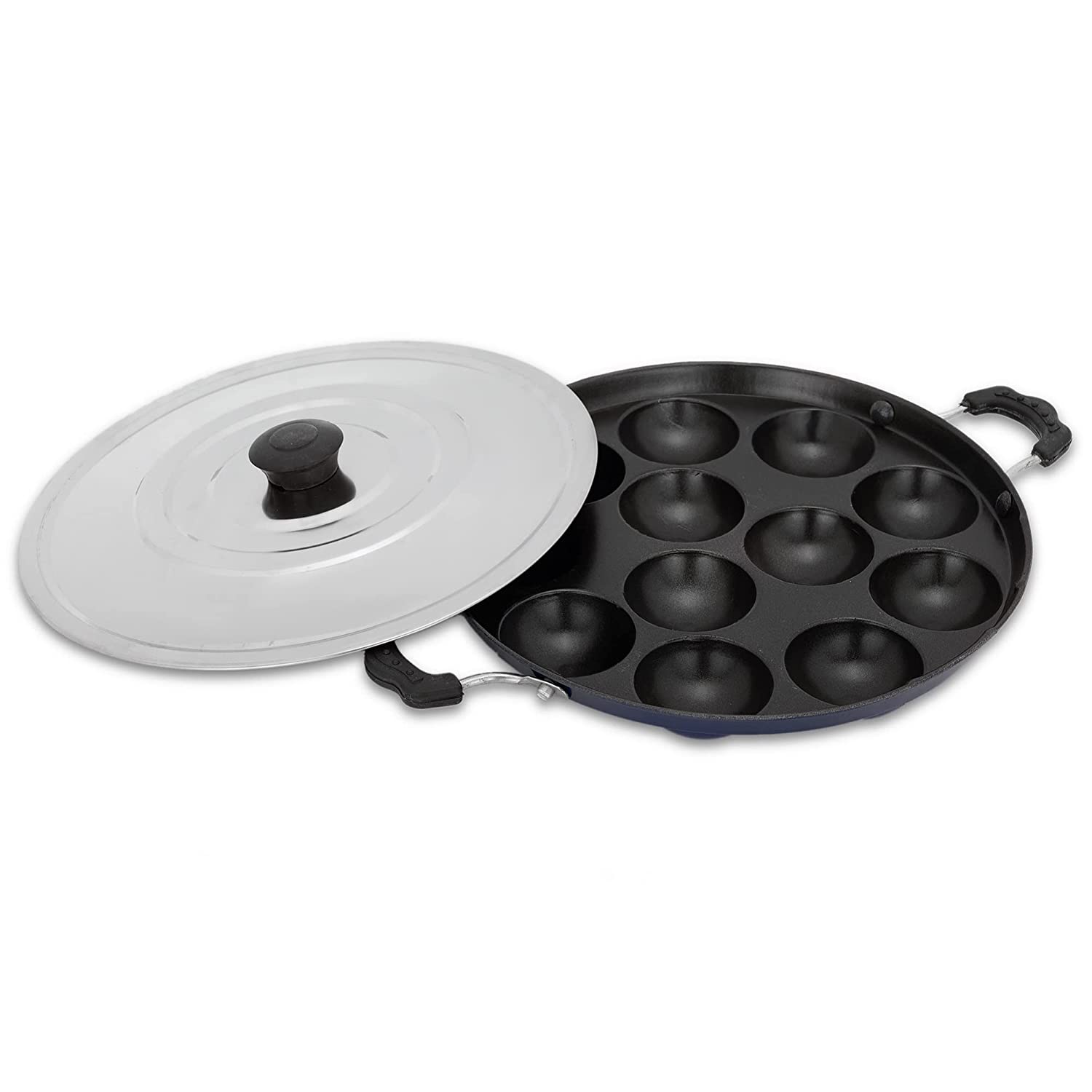 Appam Maker with Steel Lid Blue Pack of 2 - Homeproindia.com