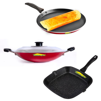 Grill Pan , Dosa Tawa & Appa Chetty Combo - Homeproindia.com