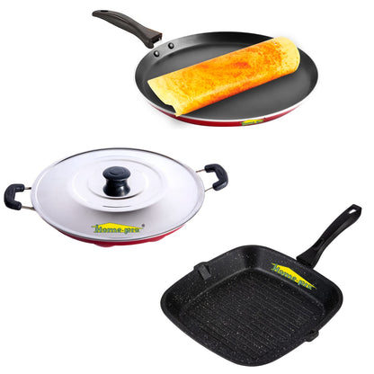 Grill Pan , Red Dosa Tawa & Appam Combo - Homeproindia.com