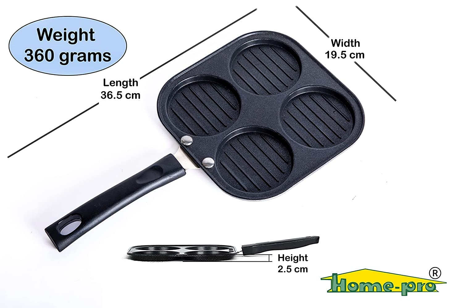 Non-Stick Black Uttapam, Grill Pan Pack of 2 - Homeproindia.com