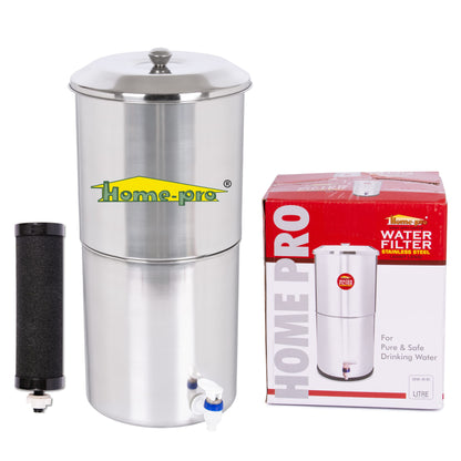 Stainless Steel Non Electric Water Filter with Carbon Candle - Homeproindia.com