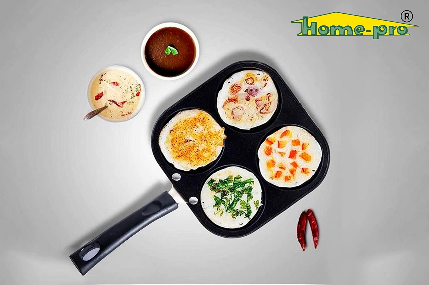 Non Stick Appam with glass lid Uttapam Grill Toaster Combo - Homeproindia.com