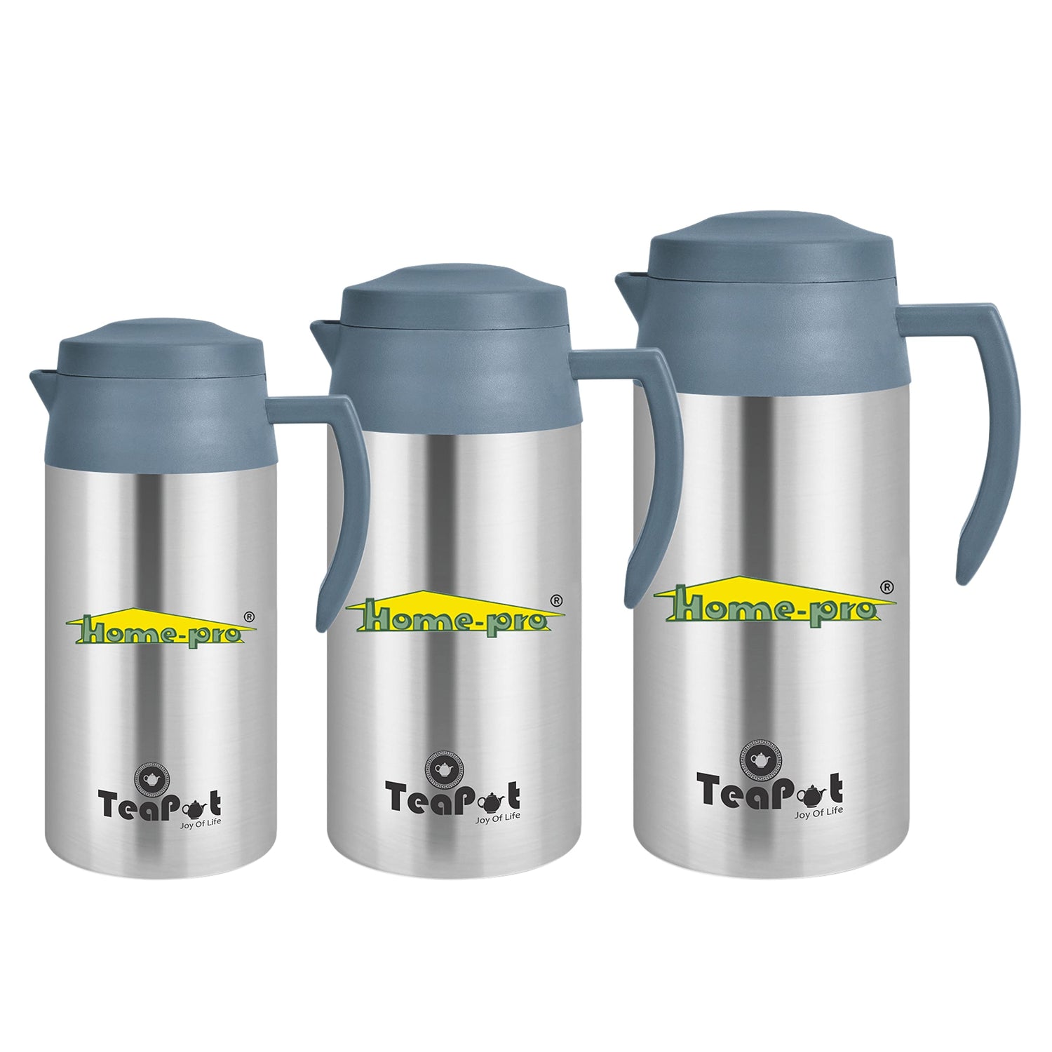 Tea Pot Vacuum Insulated Pot Stainless Steel 500 ML , 750 ML , 1000 ML Combo Pack - Homeproindia.com