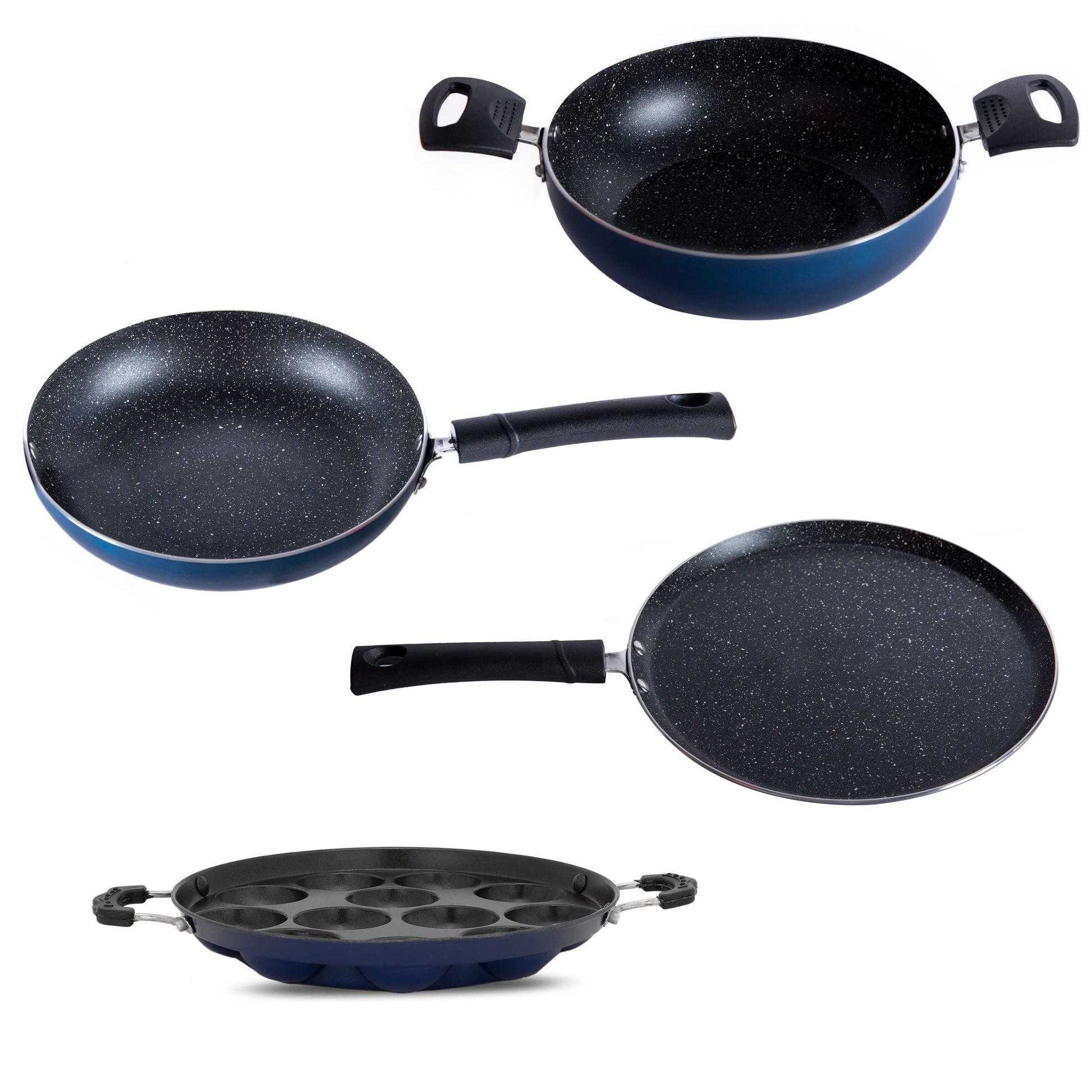 Non Stick Fry Pan , Appam , Kadai , Dosa Tawa Combo Set - Homeproindia.com