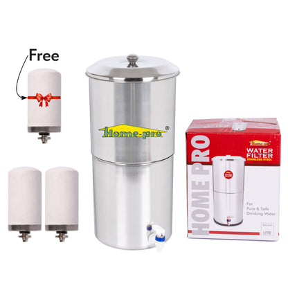 Stainless Steel Non Electric Water Filter with Ceramic Candle - Homeproindia.com